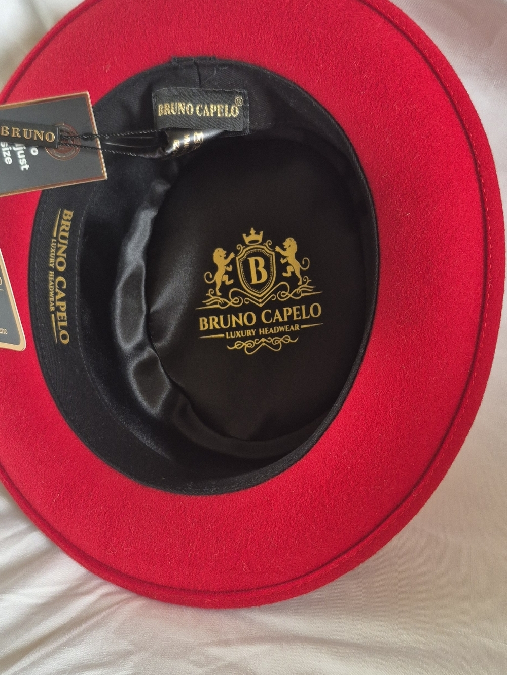 Bruno Capelo Pork Pie Collection Red Wool Hat - NWT - Picture 3 of 4